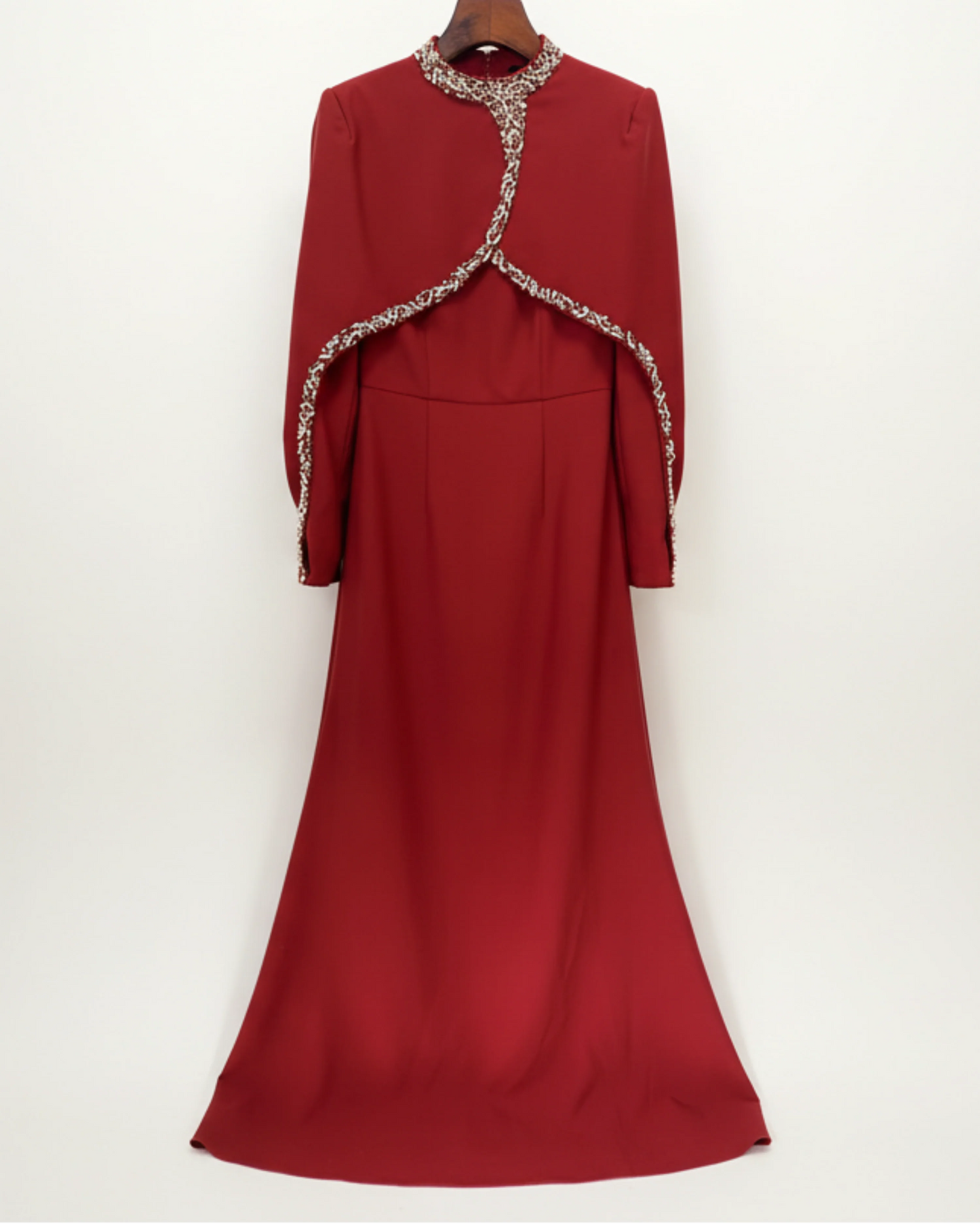 Embellished Cape Overlay Dress