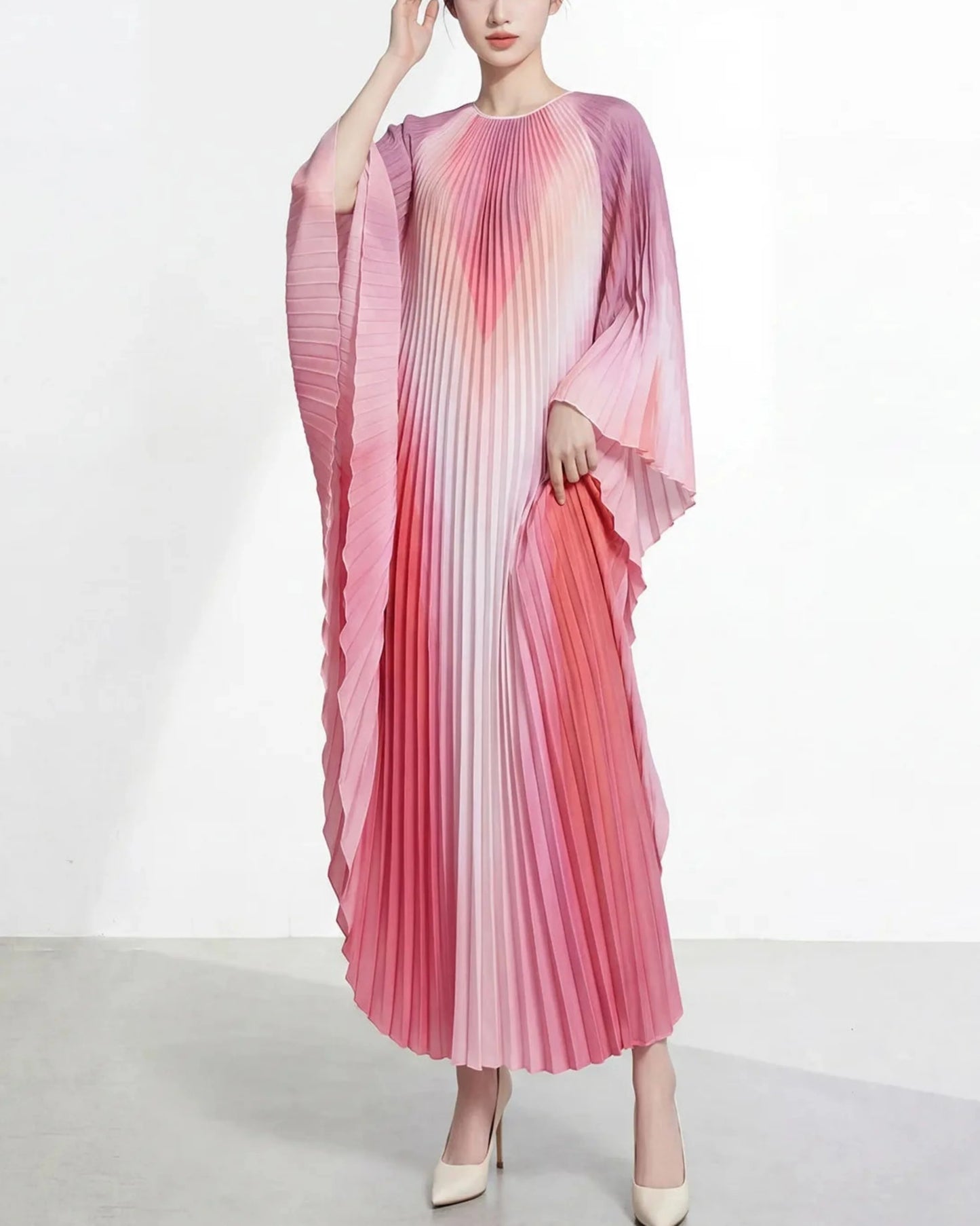 Luxury Pleated Kaftan Gown