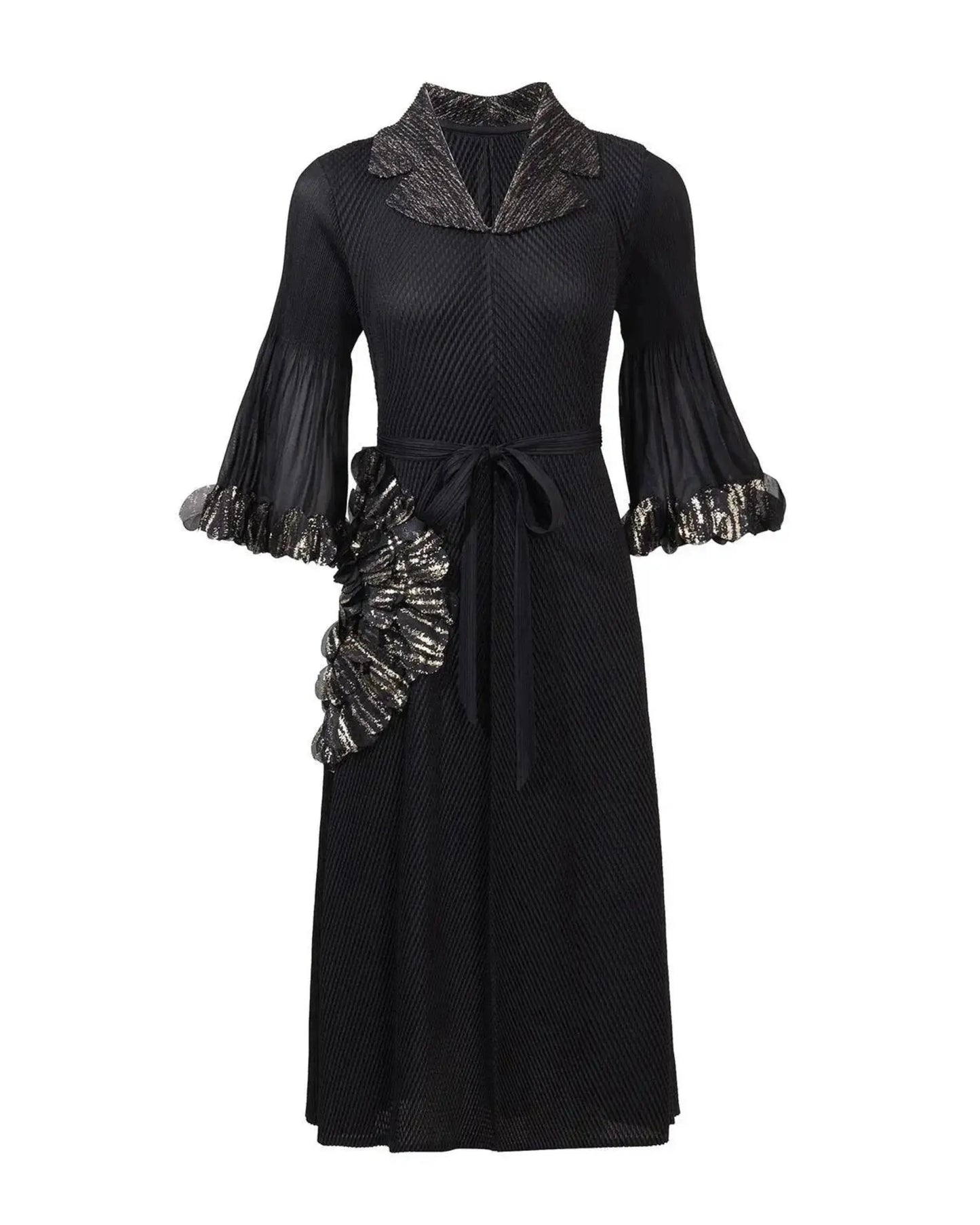 Elegant Floral Pleated Dress