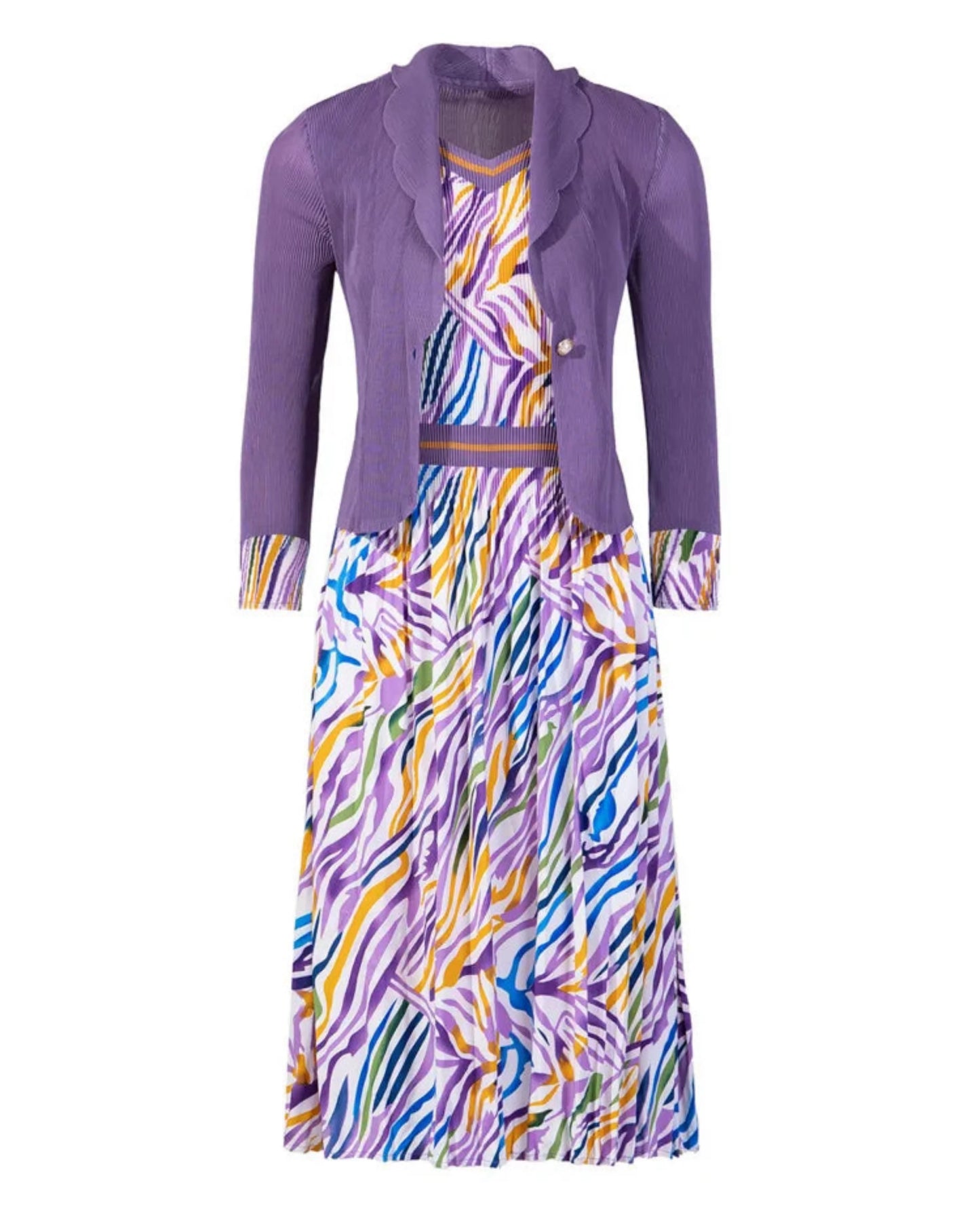 Modern Pleated Midi Dress