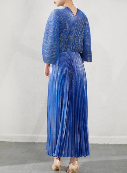 Luxury Formal Pleated Midi Dress