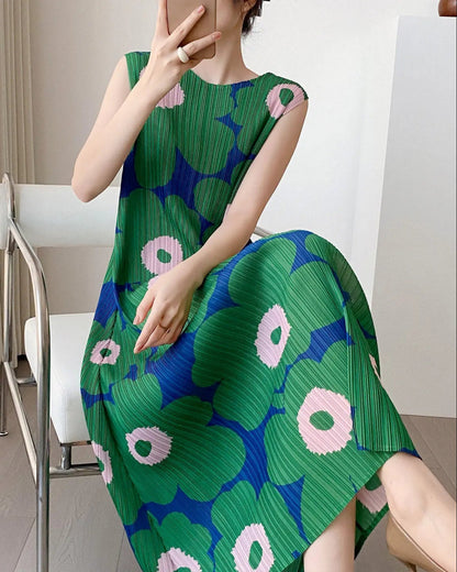 Lightweight Floral Plisse Dress