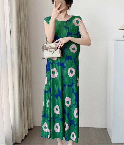 Lightweight Floral Plisse Dress
