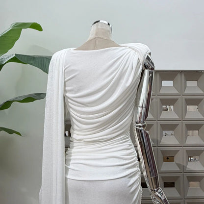 Luxury One-Shoulder Ruched Dress