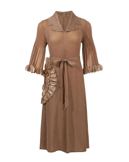 Elegant Floral Pleated Dress