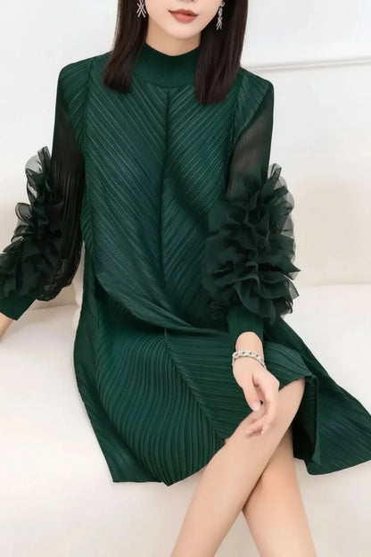 Luxury Pleated Tunic Dress