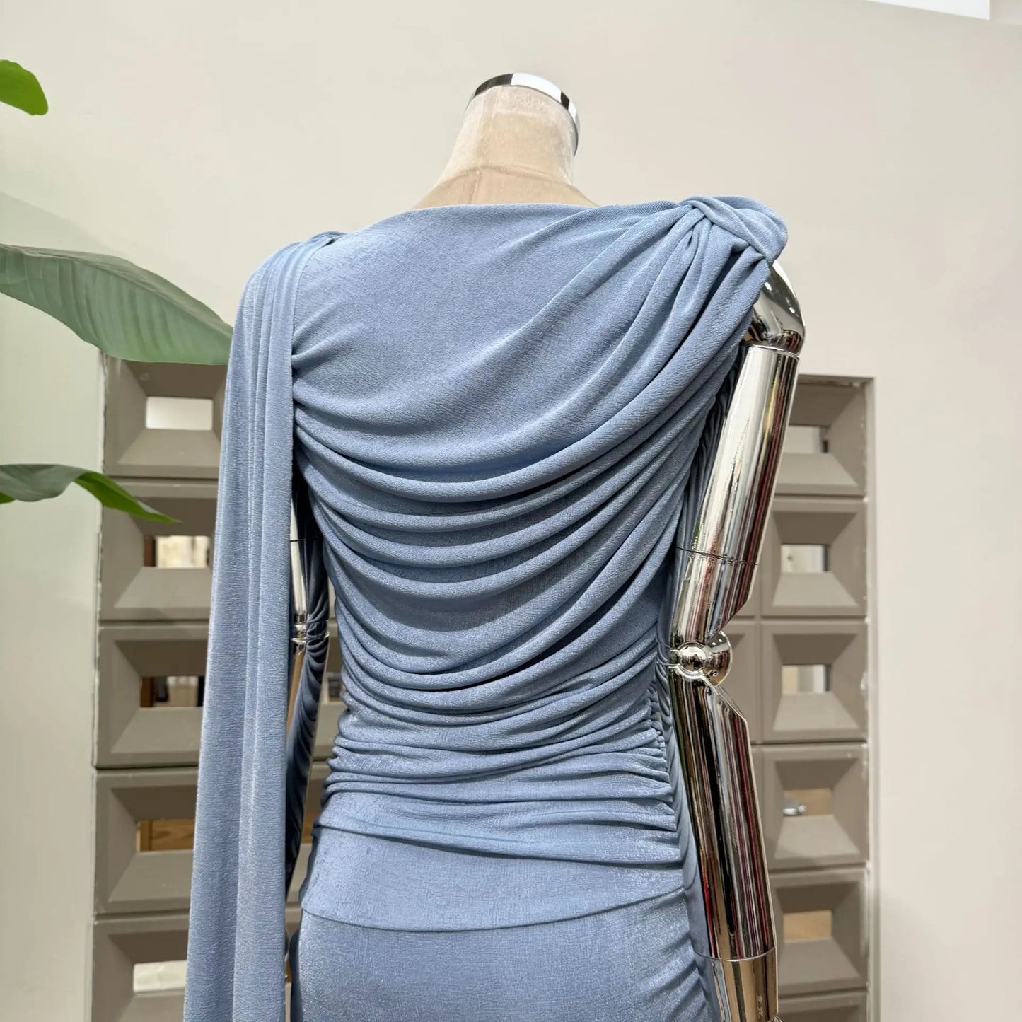 Luxury One-Shoulder Ruched Dress