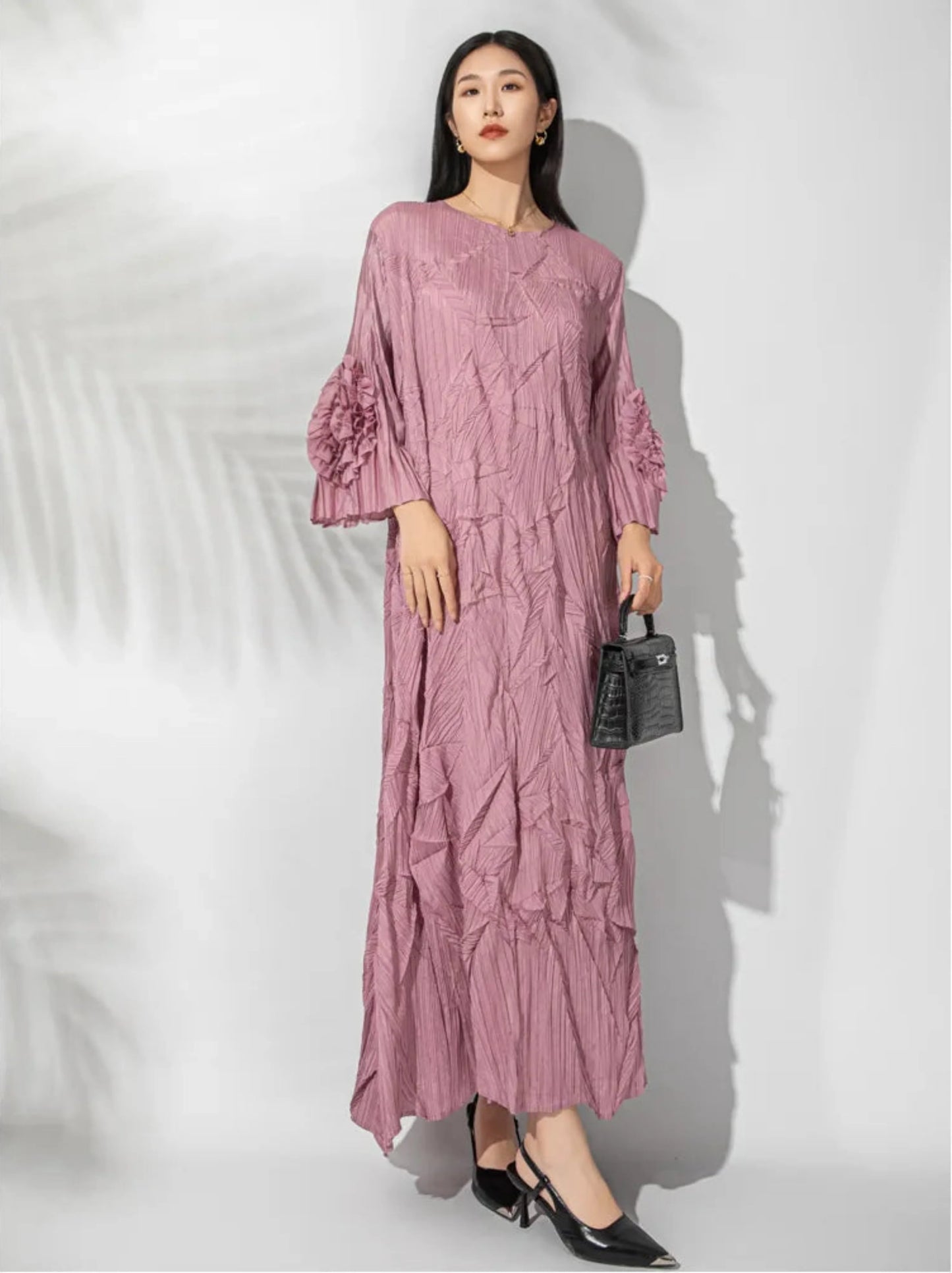 Luxury Crinkled Pleated Dress