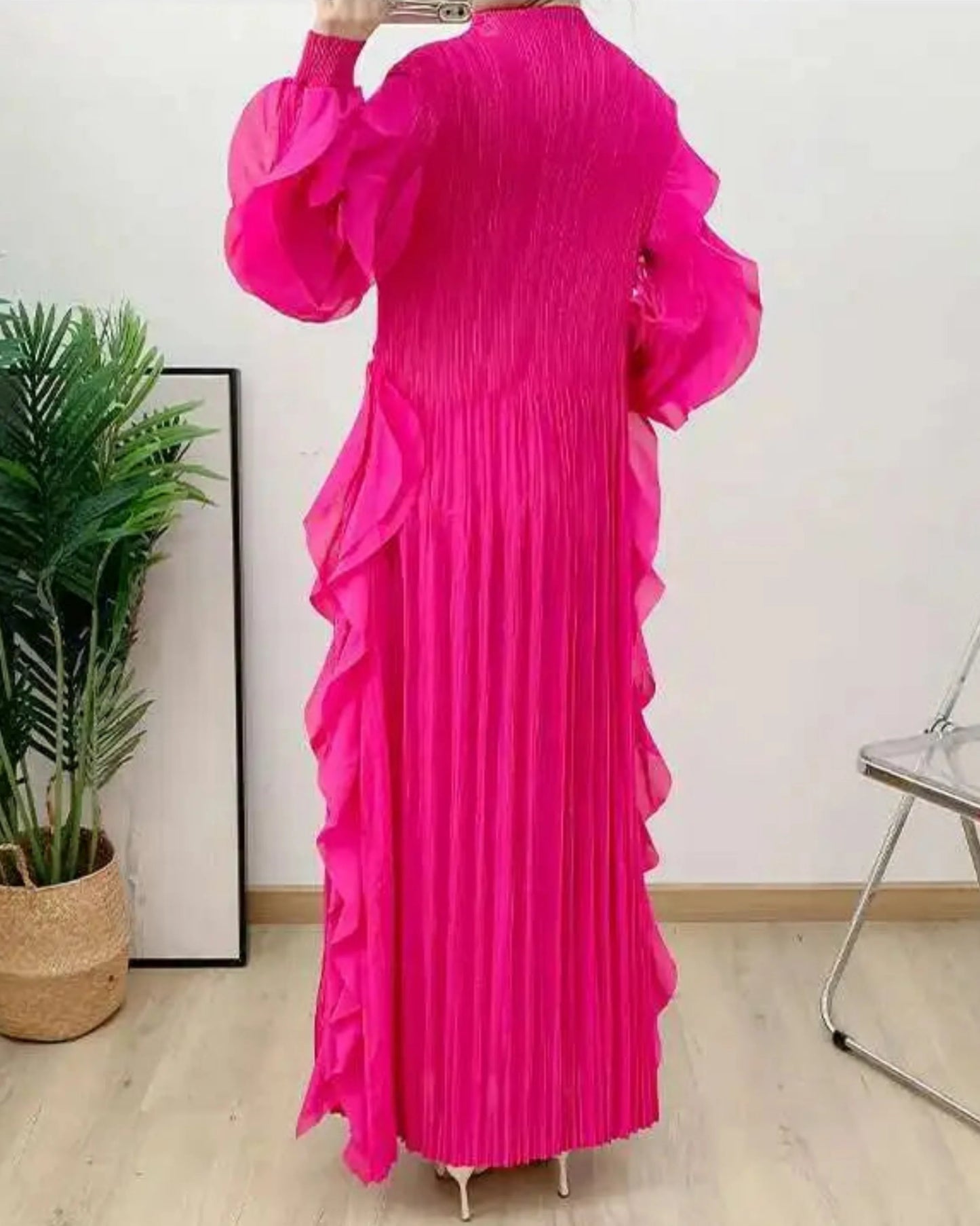 Dressy Pleated Caftan Dress