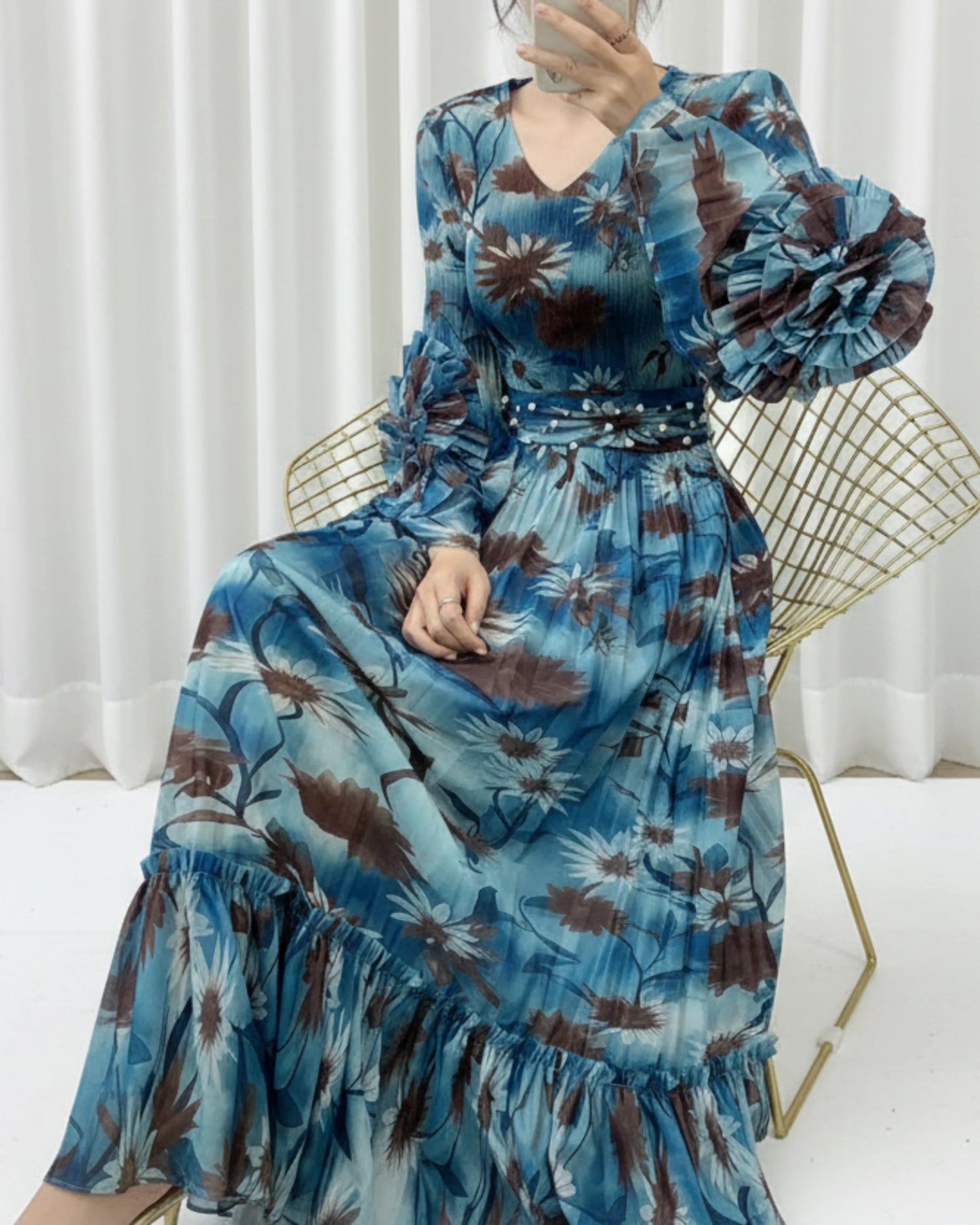 Formal Pleated Folded Dress