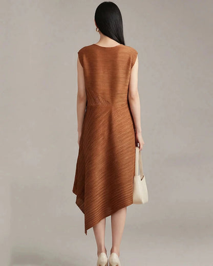 Architectural Pleated Midi Dress