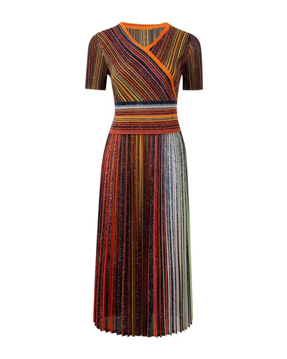 Ombre Stripe Plisse Dress