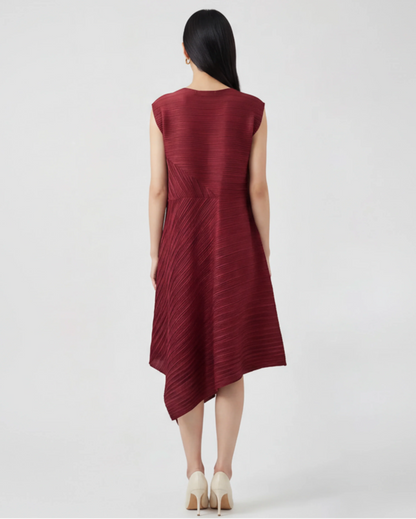 Architectural Pleated Midi Dress