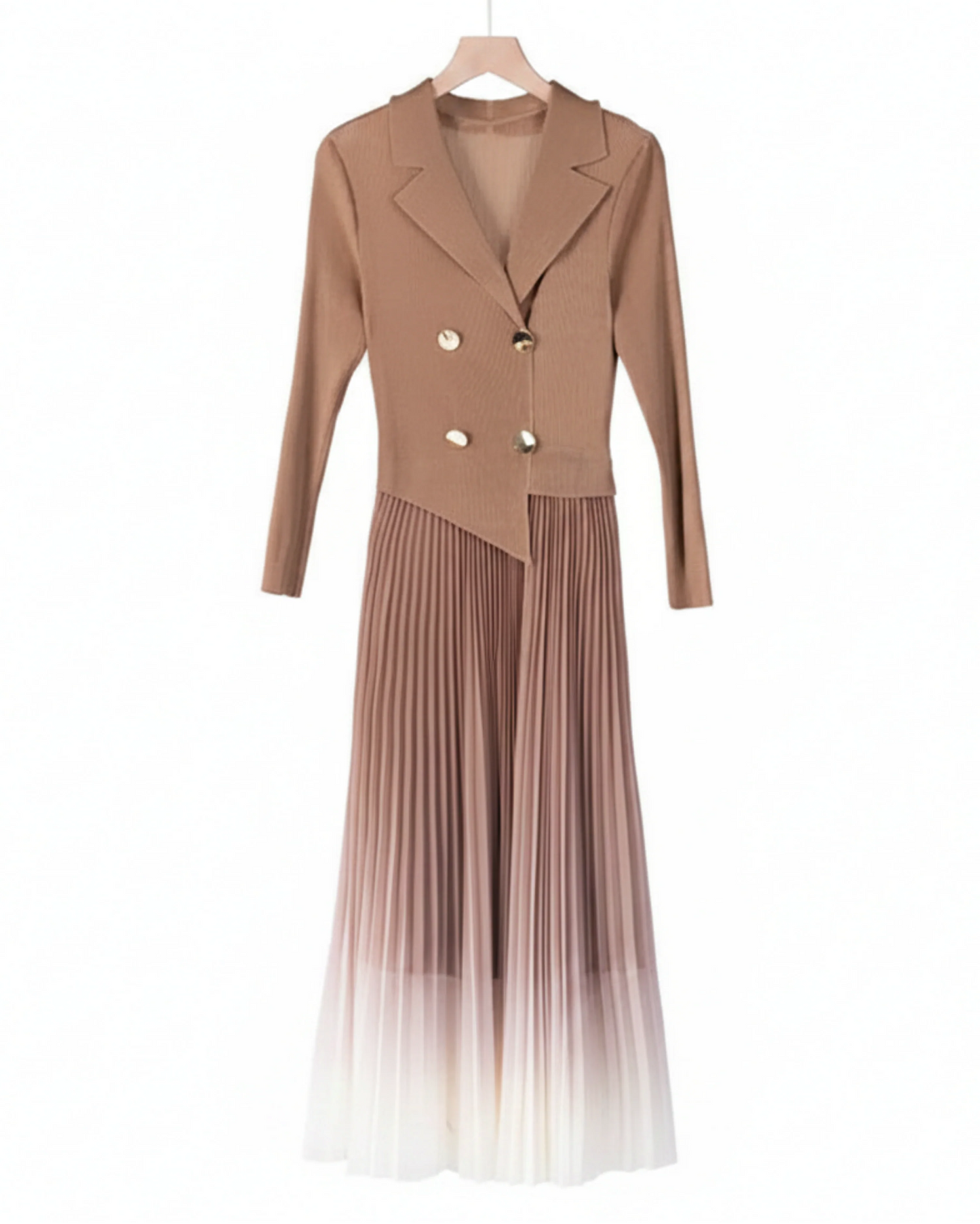 Elegant Plissé Ombre Dress