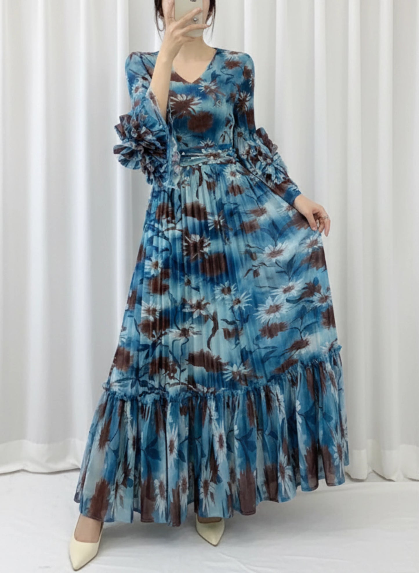 Formal Pleated Folded Dress
