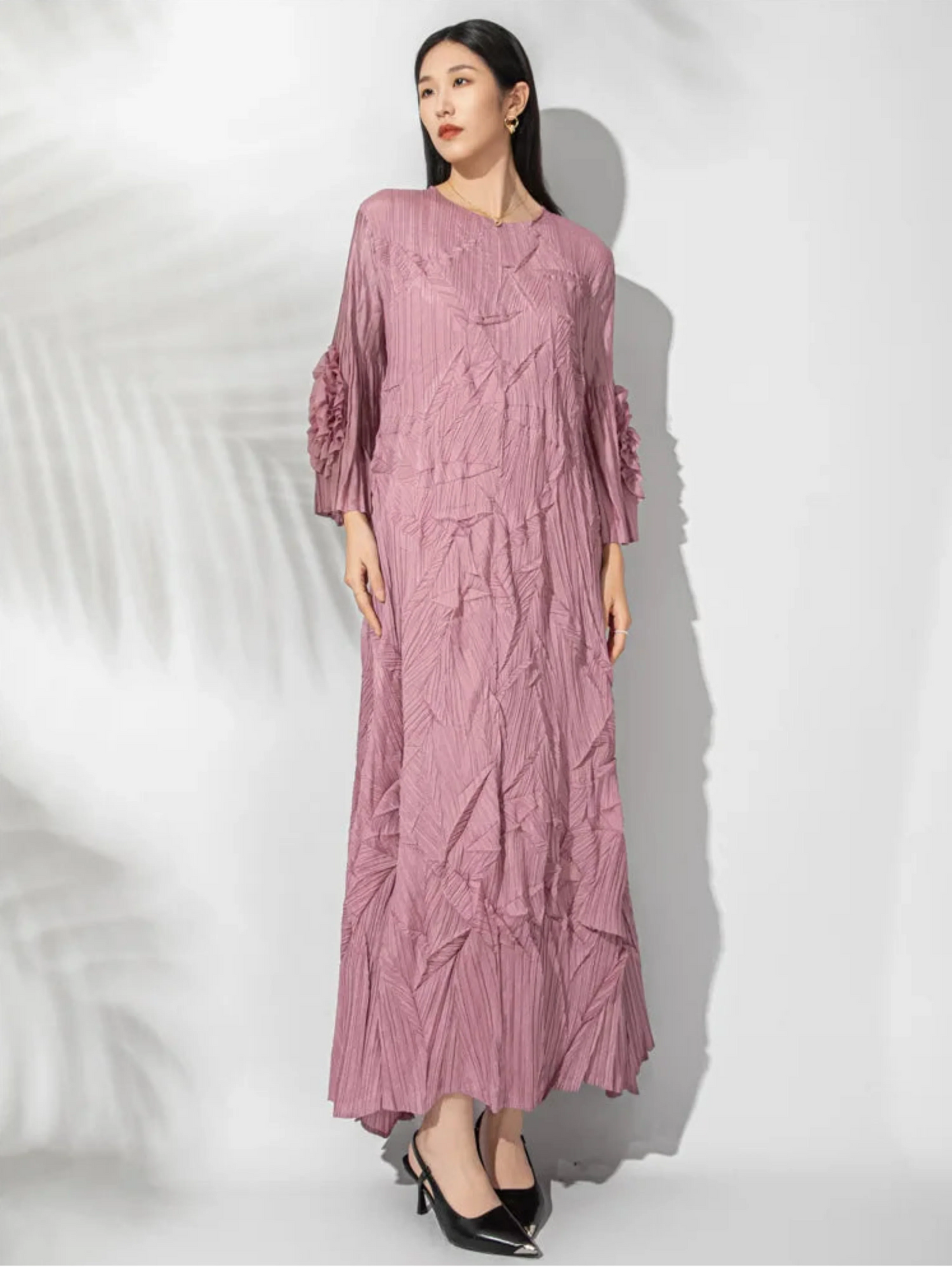 Luxury Crinkled Pleated Dress