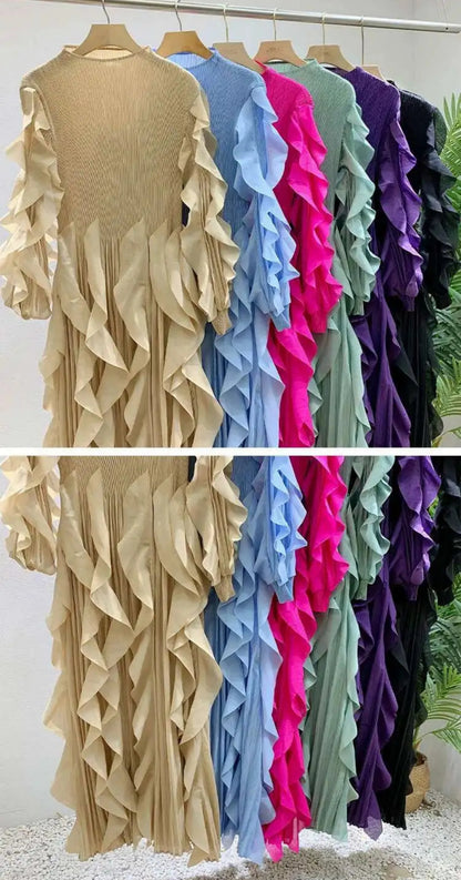 Luxurious Plissé Ruffles Dress