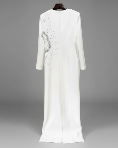 Luxury High-Neck Rhinestone Gown