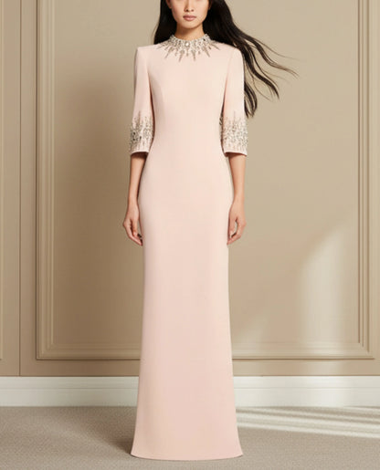 High Neck Embellished Formal Dress