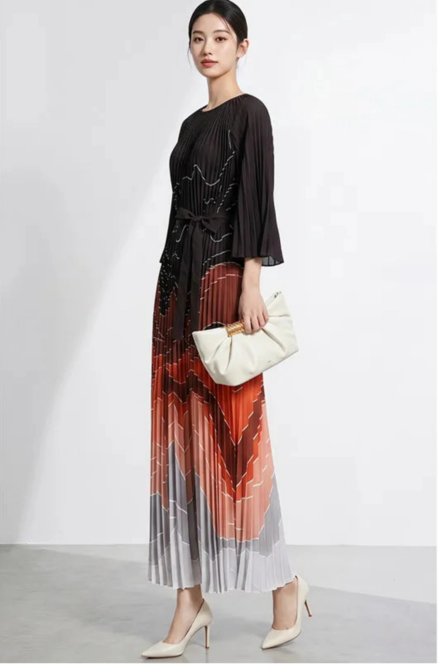 Luxury Plisse Ombre Dress