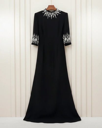 High Neck Embellished Formal Dress