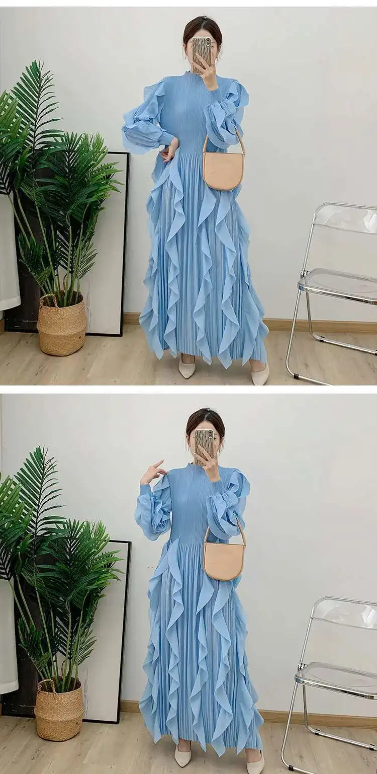 Dressy Pleated Caftan Dress