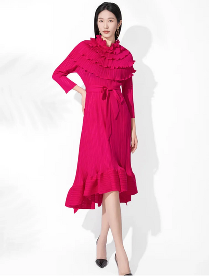Luxury Pleated Midi Dress
