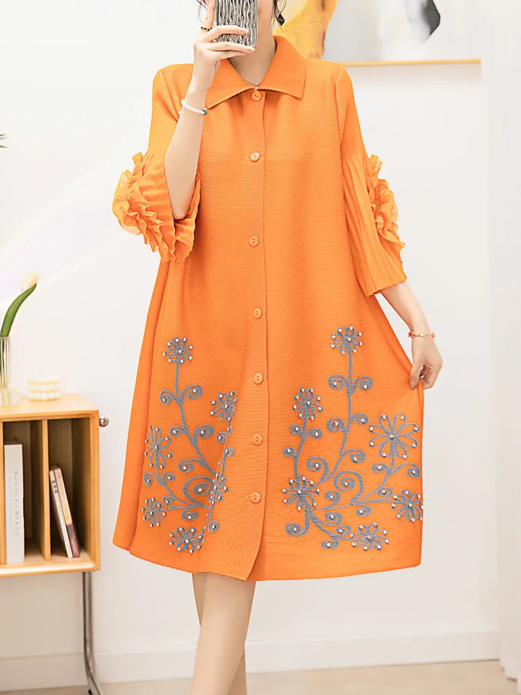 Premium Ruffled Pleats Dress