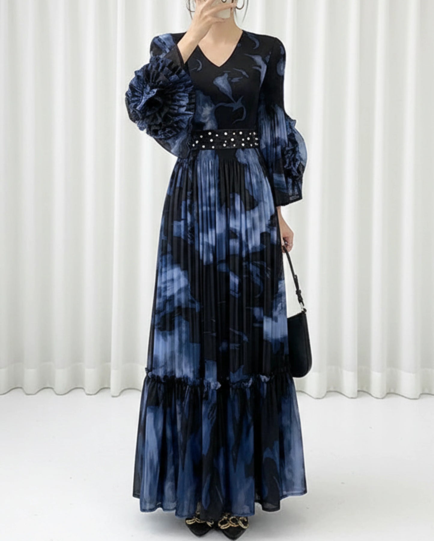 Luxury Pleated Organza Dress