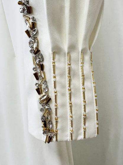 Embellished Cape Overlay Dress