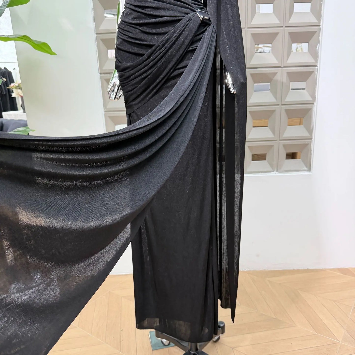 Luxury One-Shoulder Ruched Dress