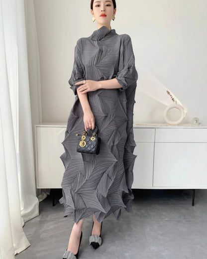 Plissé Diamond Geometric Dress