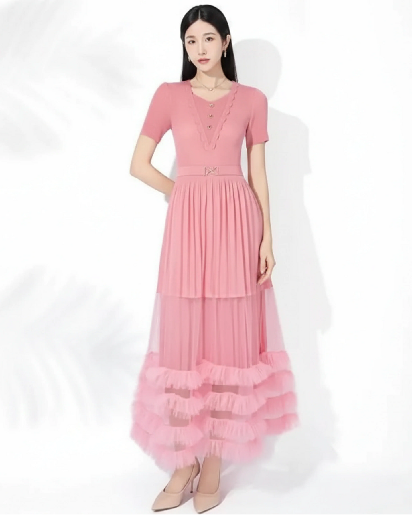 Elegant Pleated Tulle Dress