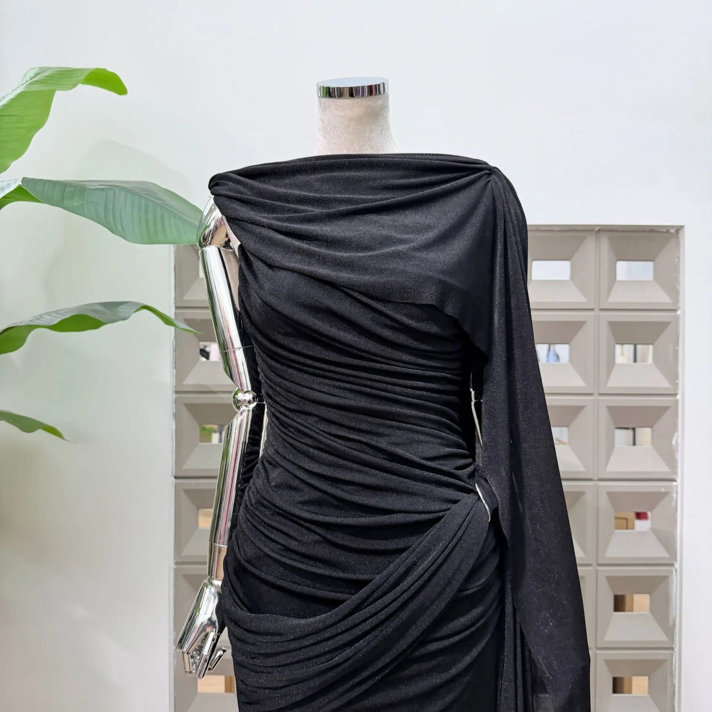 Luxury One-Shoulder Ruched Dress