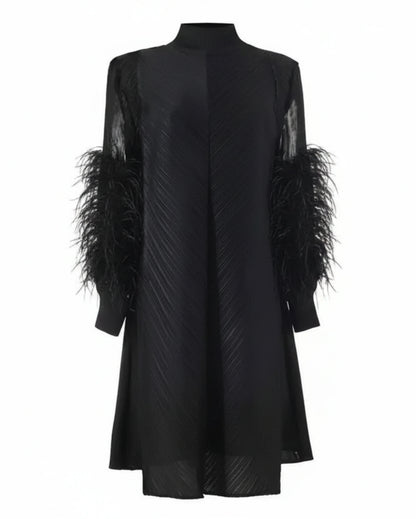 Luxury Pleated Tunic Dress