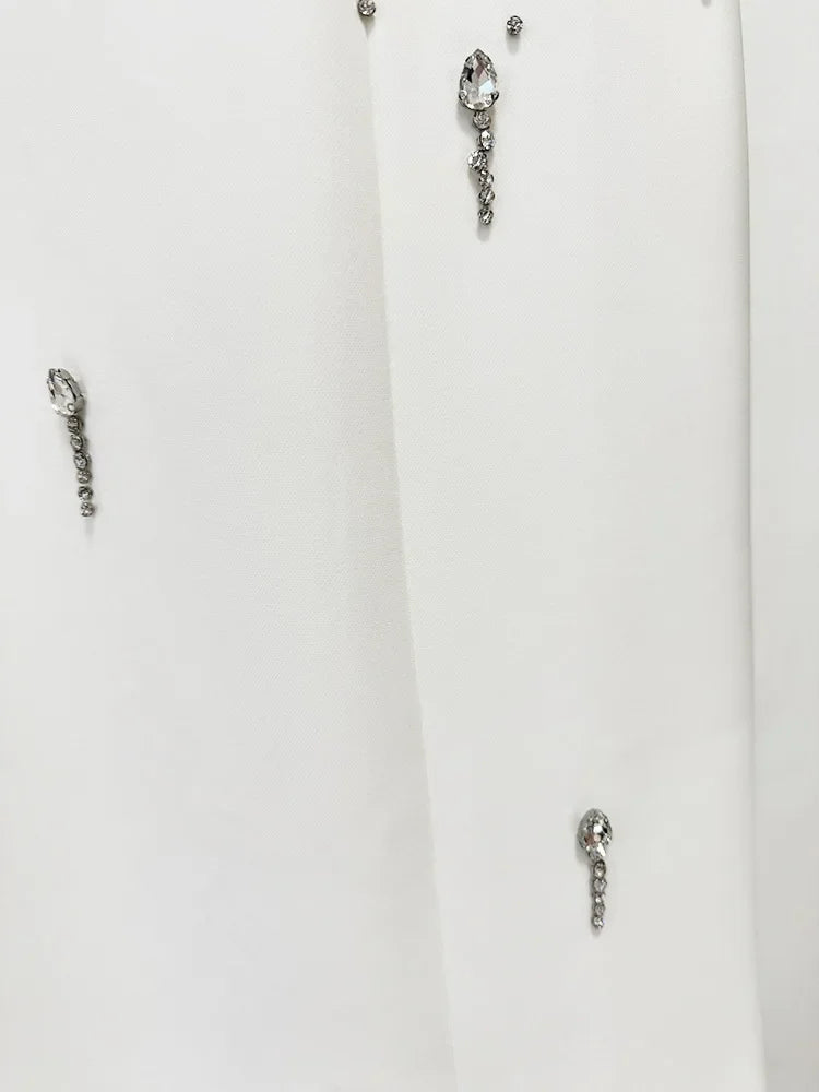 Luxury High-Neck Rhinestone Gown
