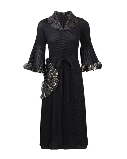 Elegant Floral Pleated Dress