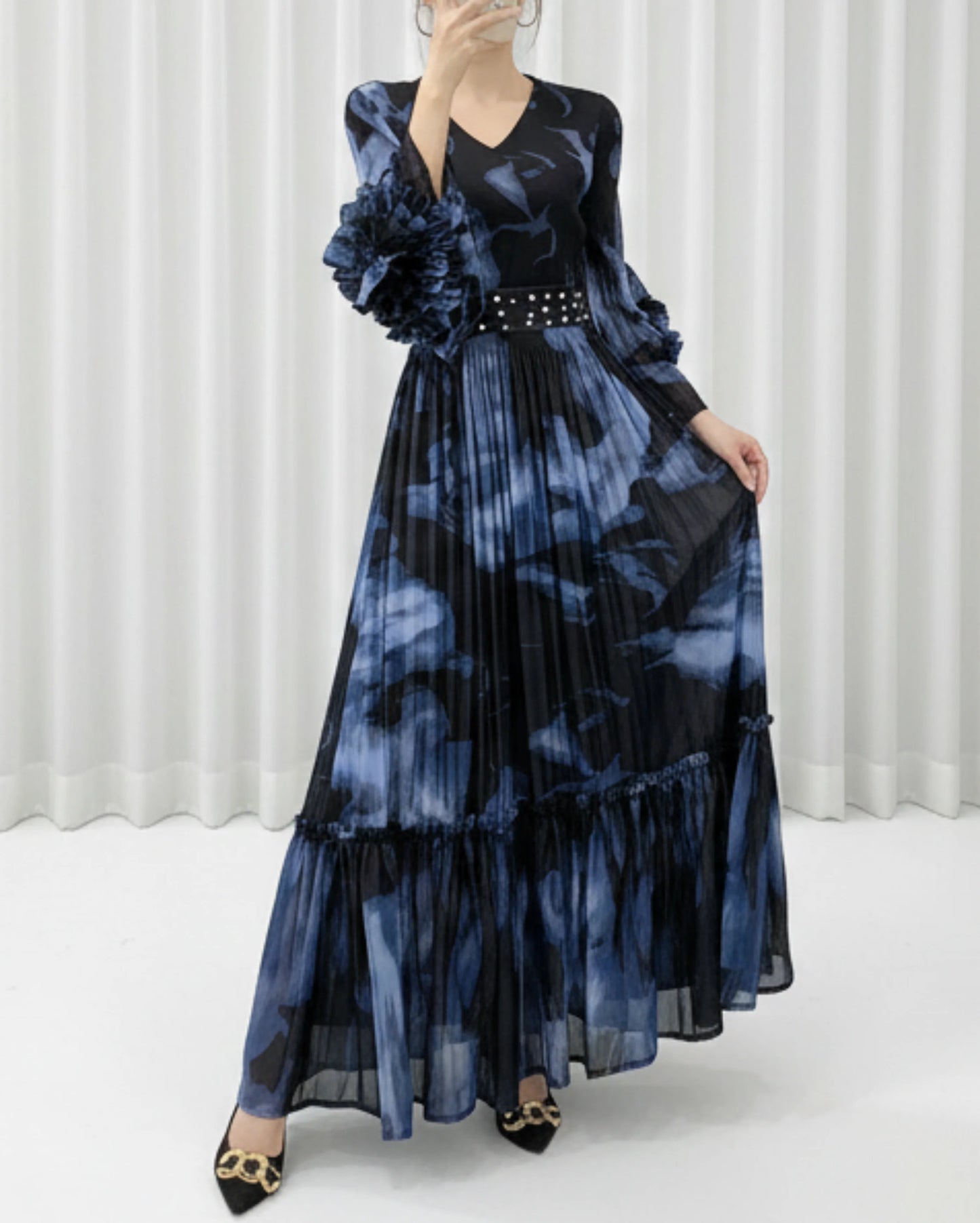 Luxury Pleated Organza Dress