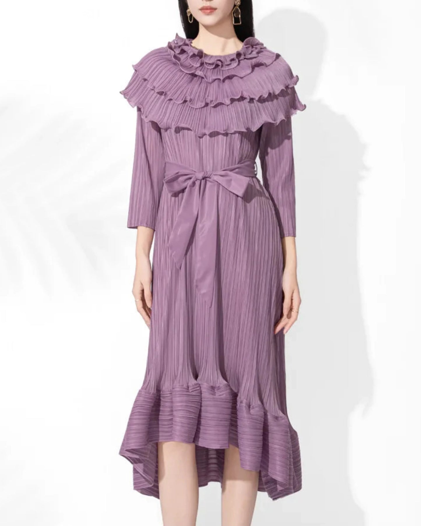 Luxury Pleated Midi Dress