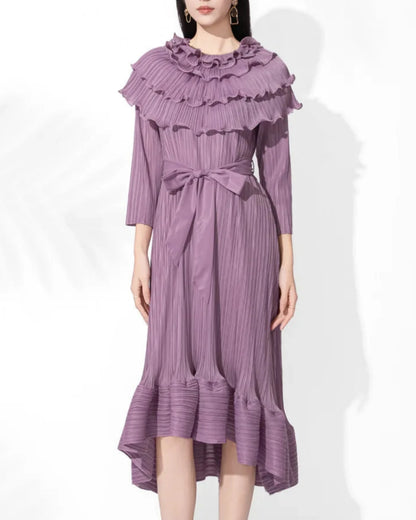 Luxury Pleated Midi Dress