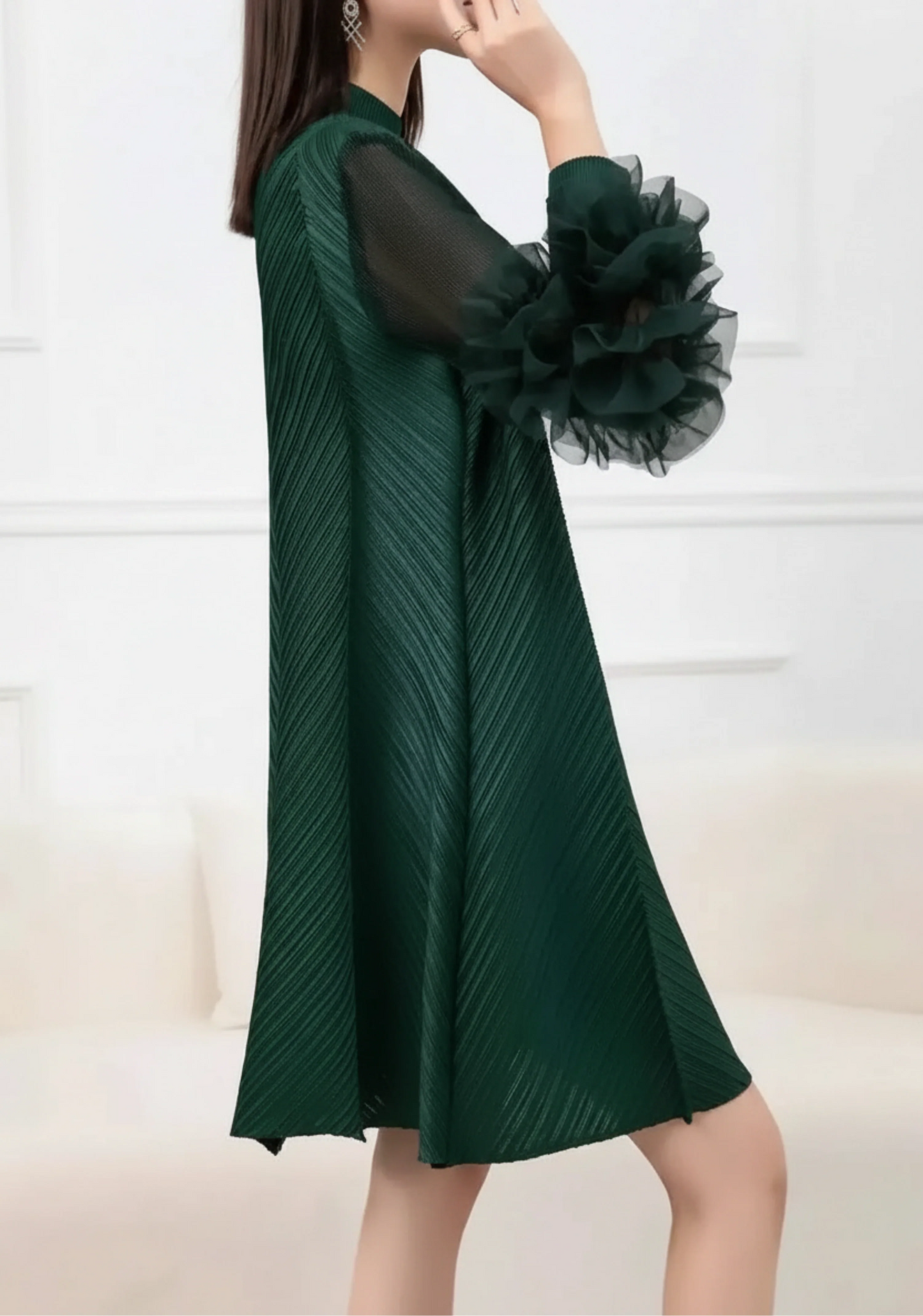 Luxury Pleated Tunic Dress