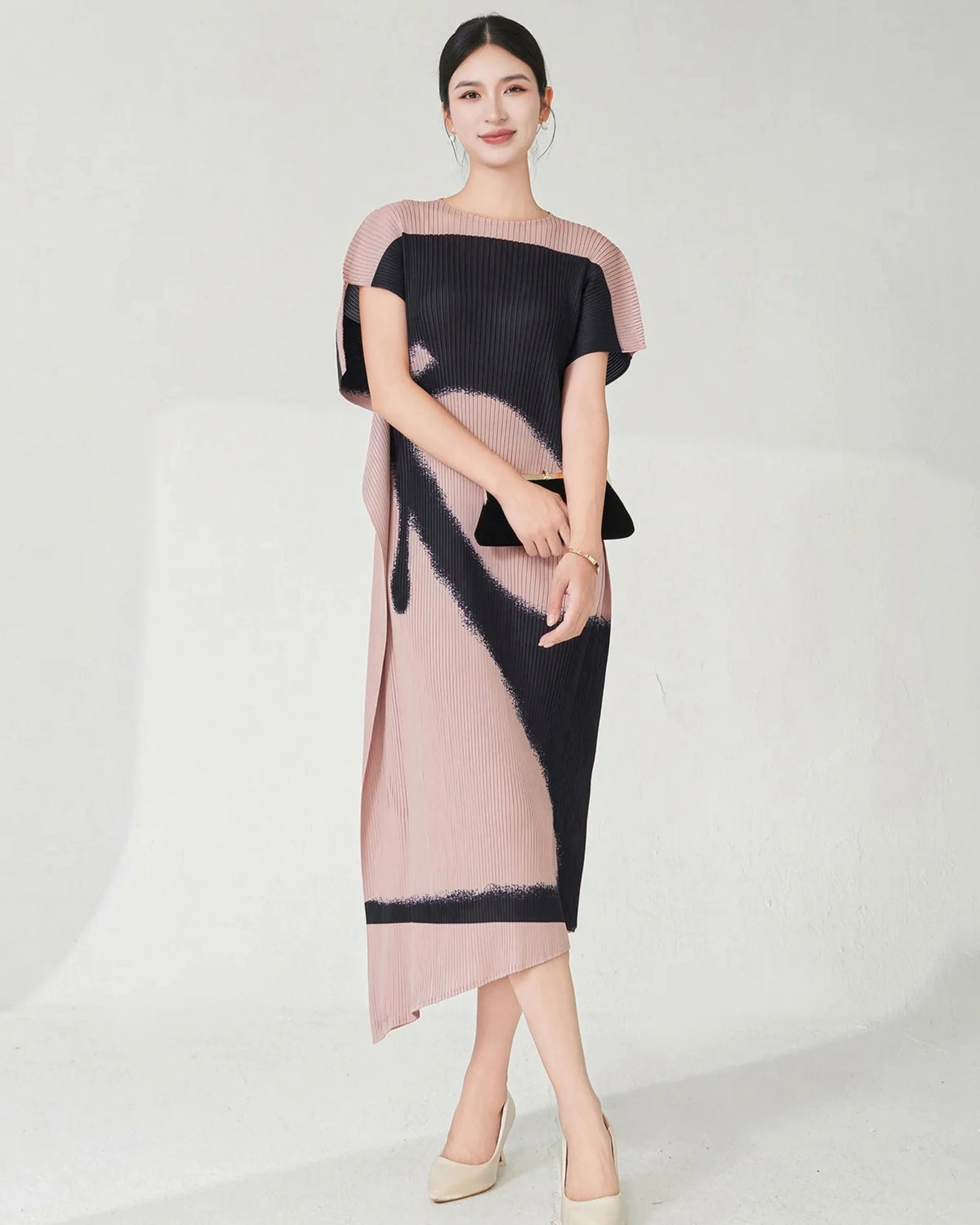 Elegant Kaftan Plisse Dress