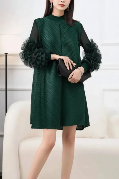 Luxury Pleated Tunic Dress