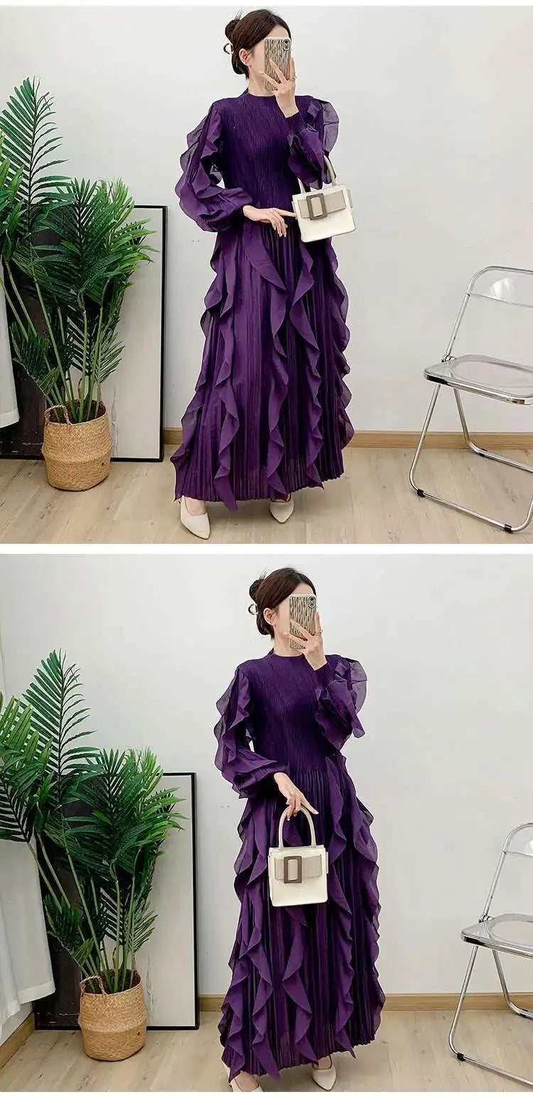 Dressy Pleated Caftan Dress