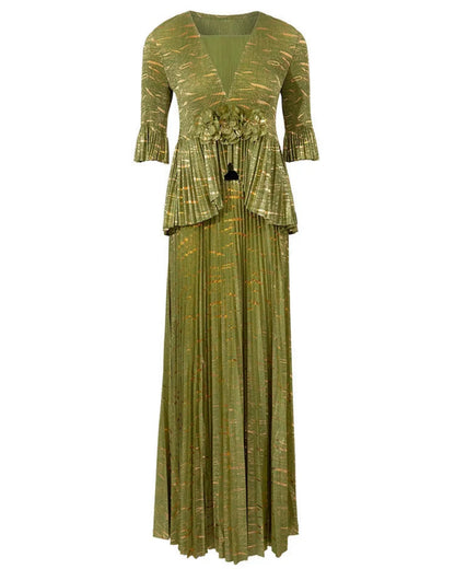 Luxe Pleated Ruffle Dress