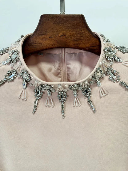 High Neck Embellished Formal Dress