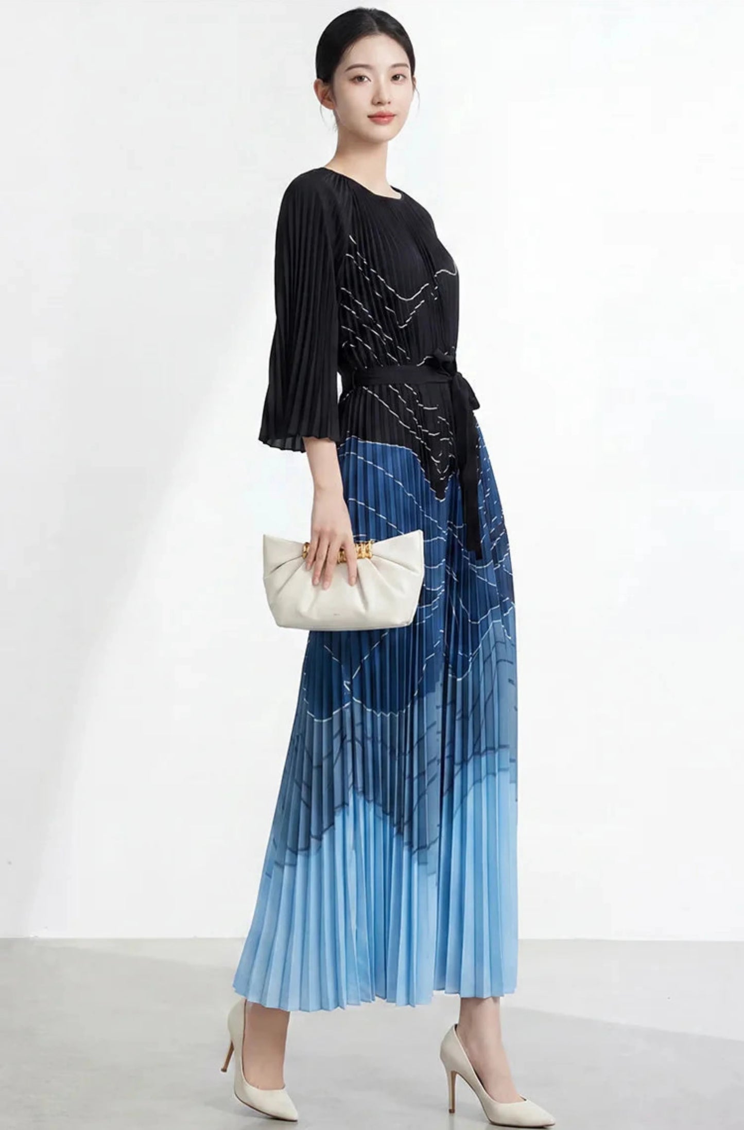 Luxury Plisse Ombre Dress