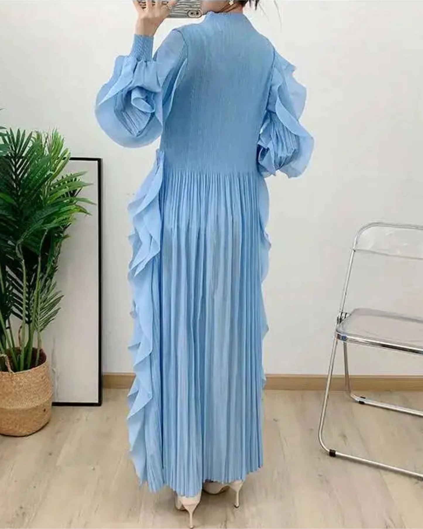 Dressy Pleated Caftan Dress