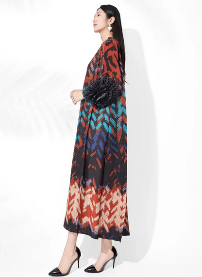 Luxury Geometric Plissé  Dress