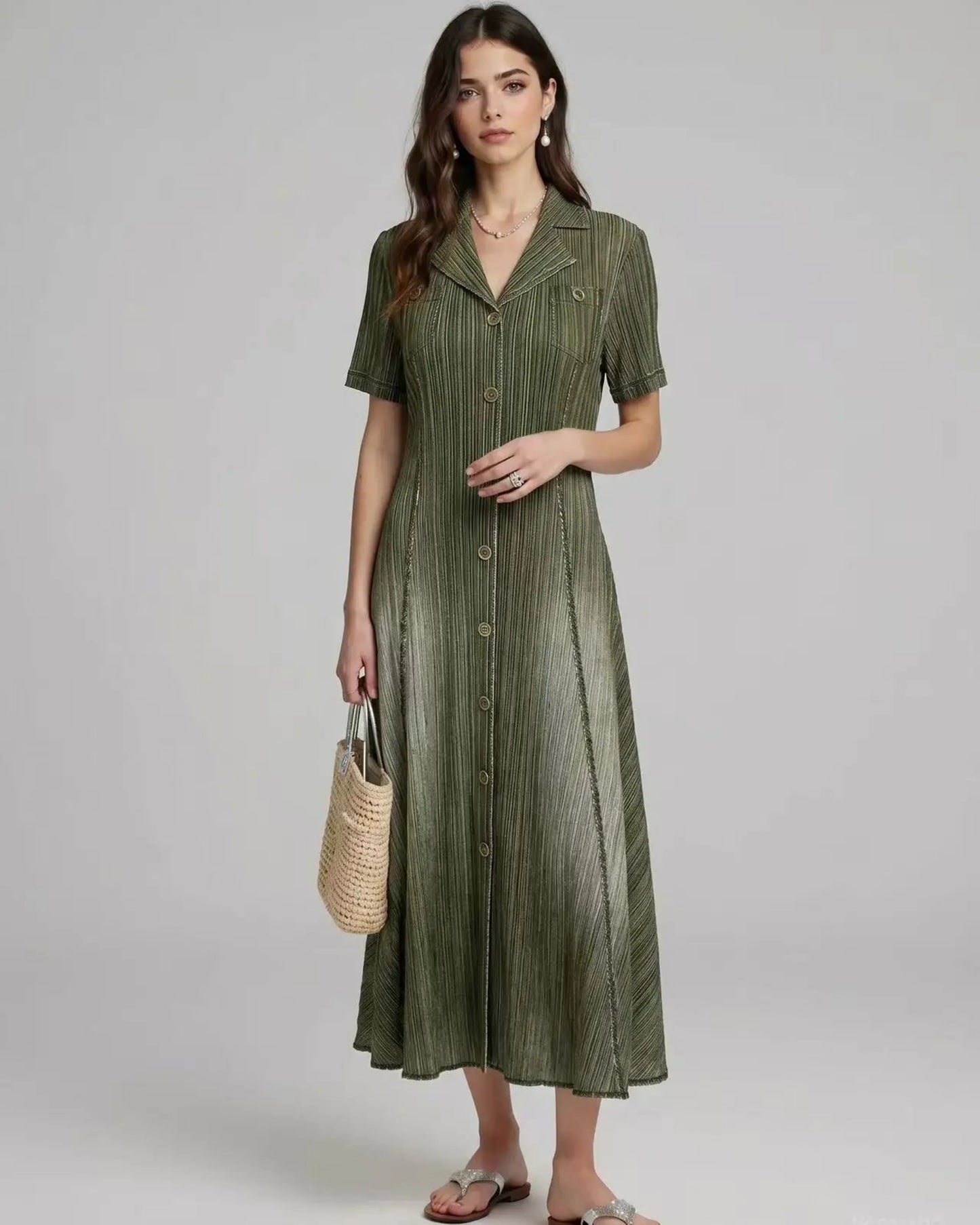 Signature Minimalist Plissé Dress